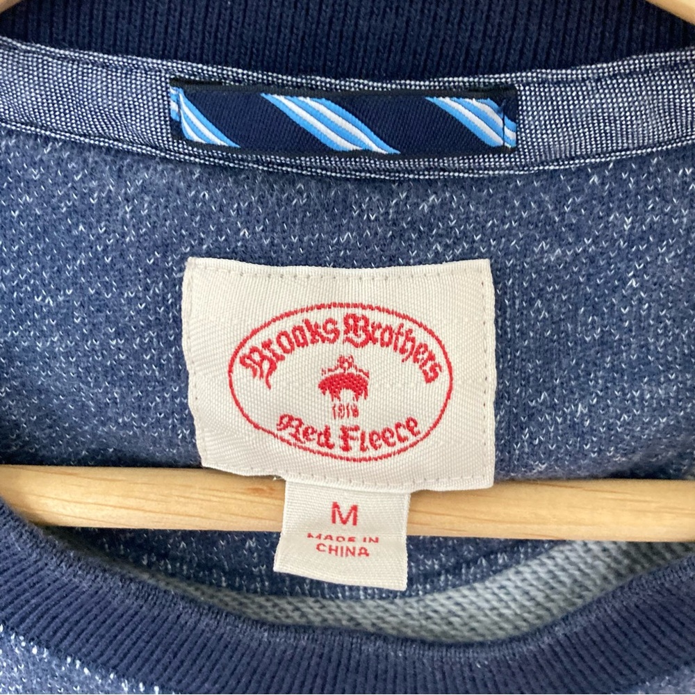 Brooks Brothers Red Fleece Blue Pullover Sweater, Size M - Picture 3 of 6